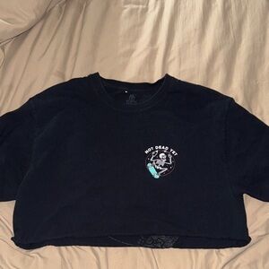 Black Cropped Graphic Tee